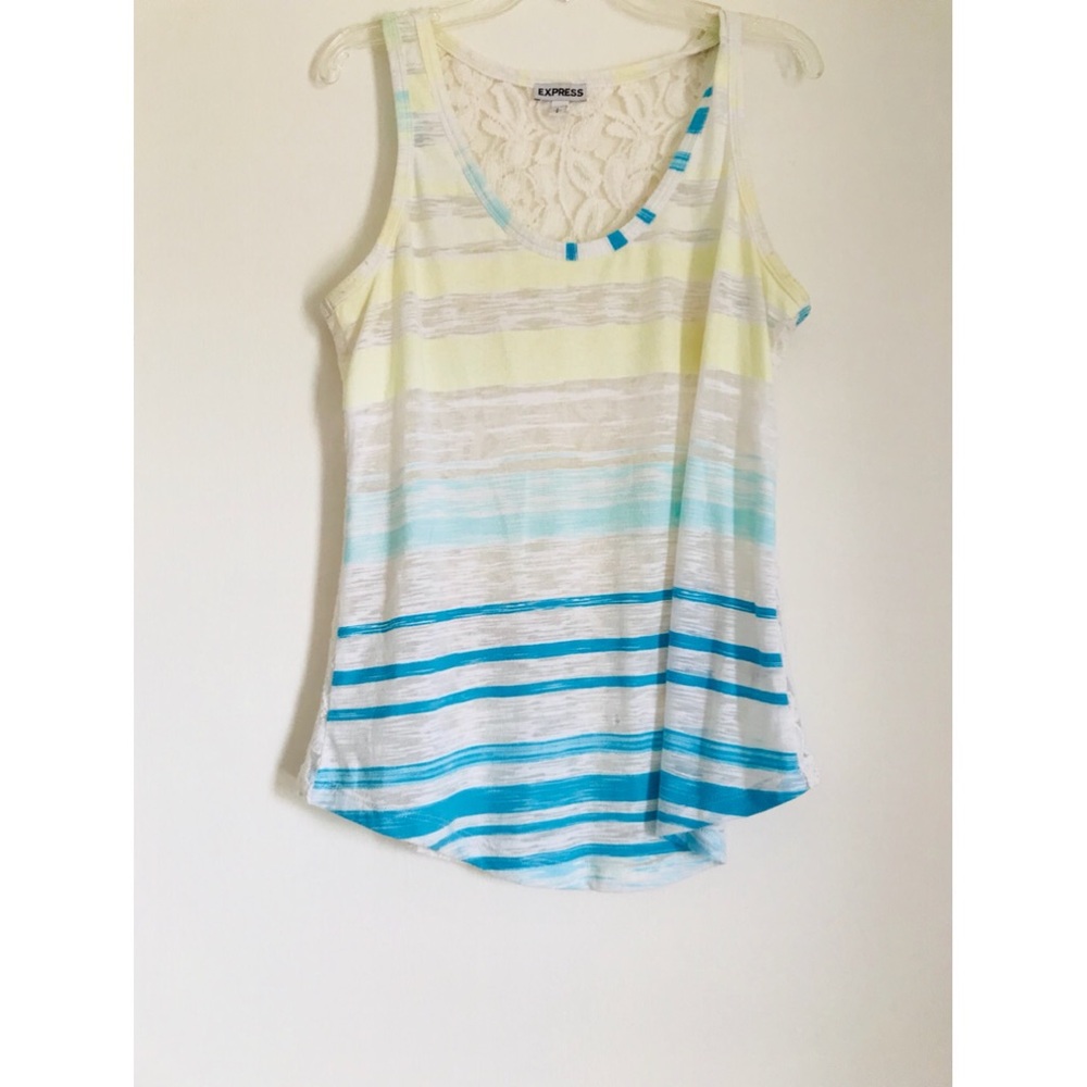 Striped Colorful Express Racerback Tank Size Small